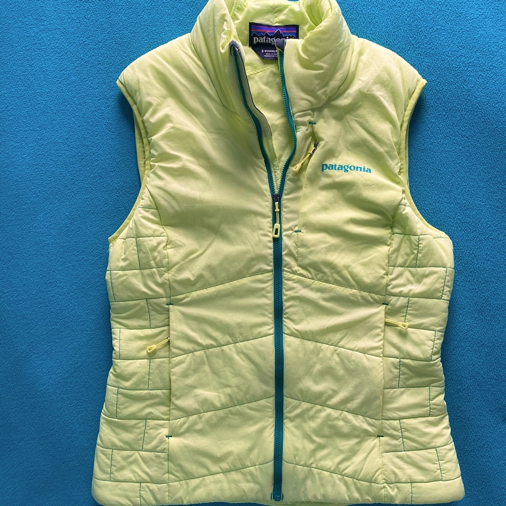 Patagonia nano air vest Mayan yellow stretchy water resistant Womens small